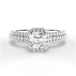 Jocelyn Asscher Cut Lab Grown Diamond Platinum Engagement Ring