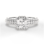Jocelyn Asscher Cut Lab Grown Diamond 18Kt White Gold Engagement Ring