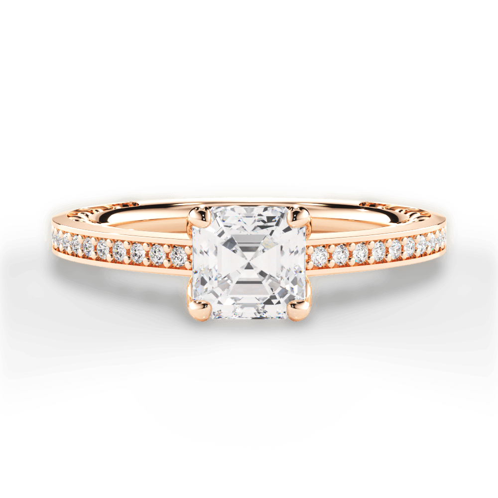 Donna Asscher Cut Lab Grown Diamond 18Kt Rose Gold Engagement Ring