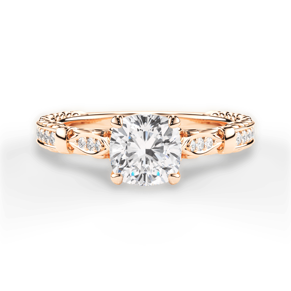 Gabriela Cushion Cut Lab Grown Diamond 18Kt Rose Gold Engagement Ring