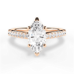 Elizabeth Marquise Cut Lab Grown Diamond 18Kt Rose Gold Engagement Ring