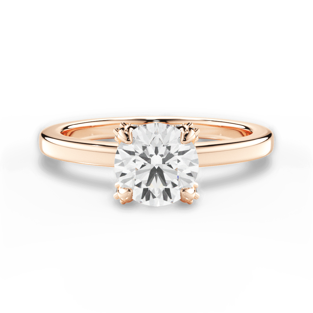 Gemma Round Cut Lab Grown Diamond 18Kt Rose Gold Engagement Ring