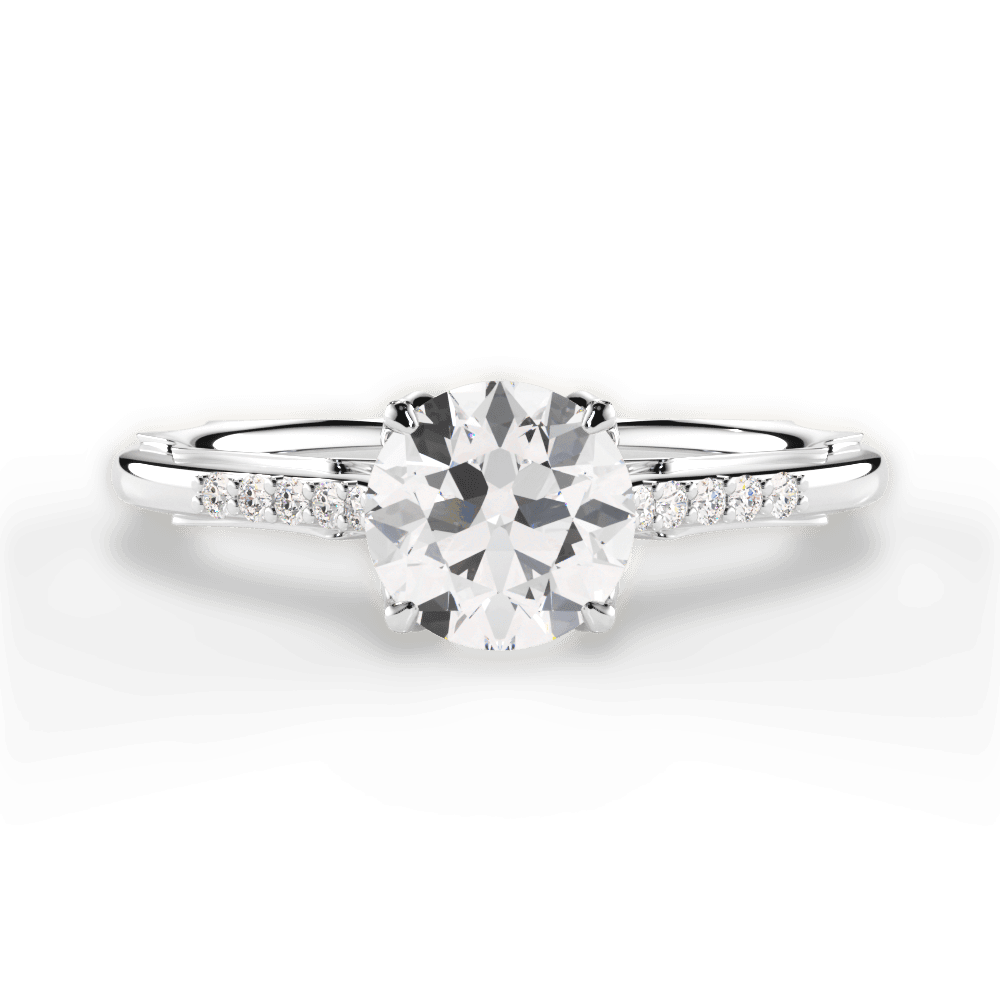 Christina Round Cut Lab Grown Diamond Platinum Engagement Ring