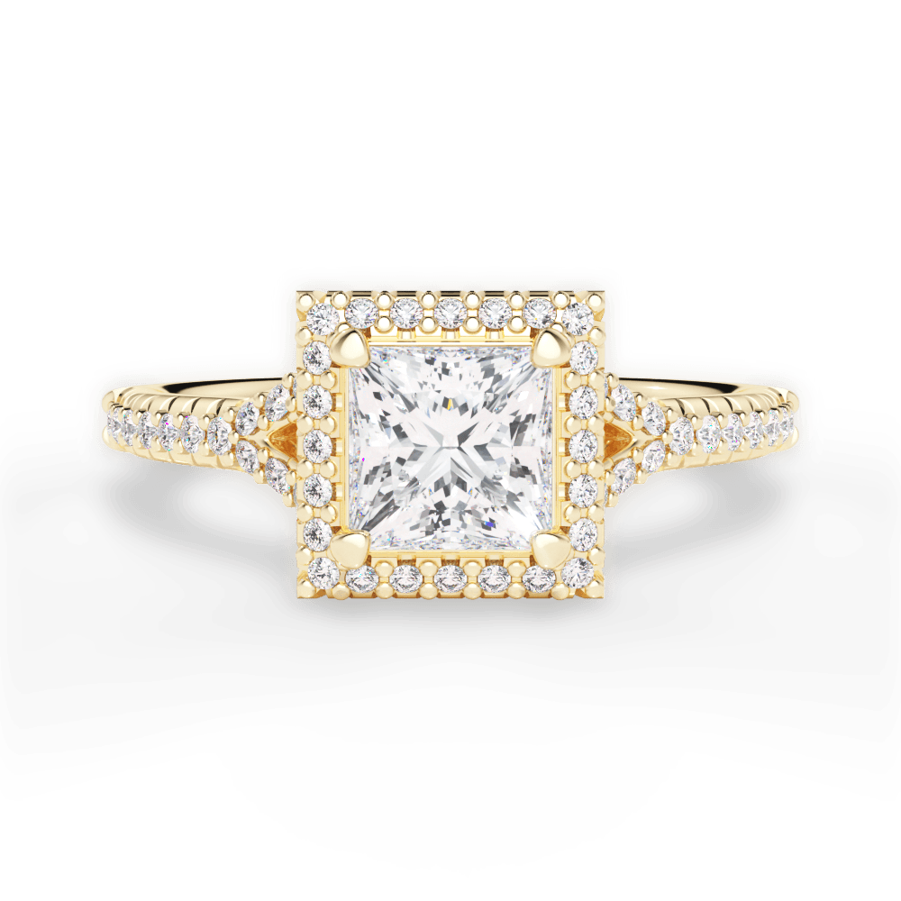 Judy Princess Cut Lab Grown Diamond 18Kt Yellow Gold Engagement Ring