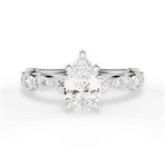 Edith Pear Cut Lab Grown Diamond 18Kt White Gold Engagement Ring