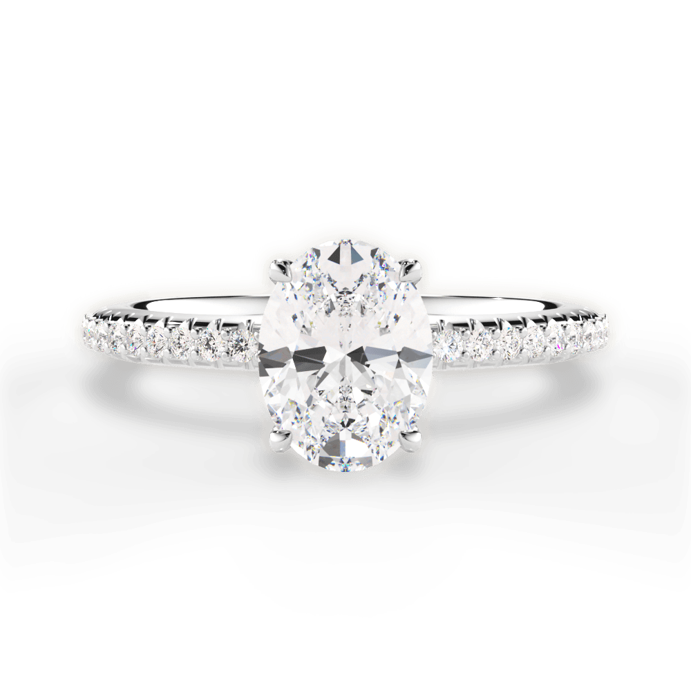 Giselle Oval Cut Lab Grown Diamond Platinum Engagement Ring