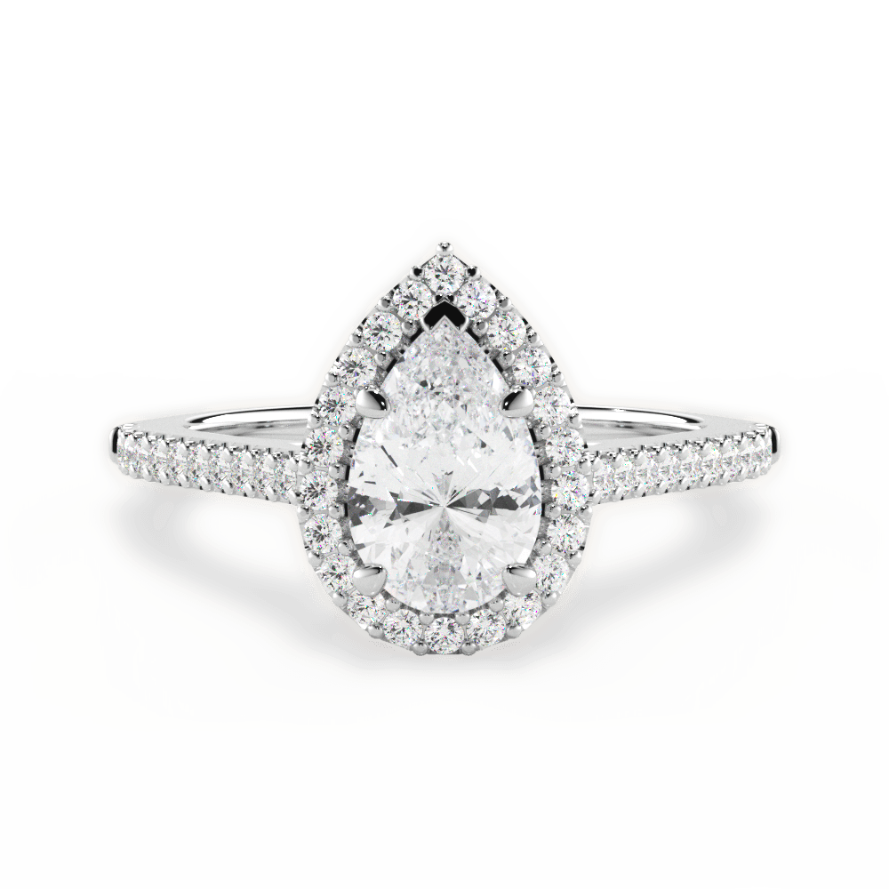 Jeanne Pear Cut Lab Grown Diamond 14Kt White Gold Engagement Ring