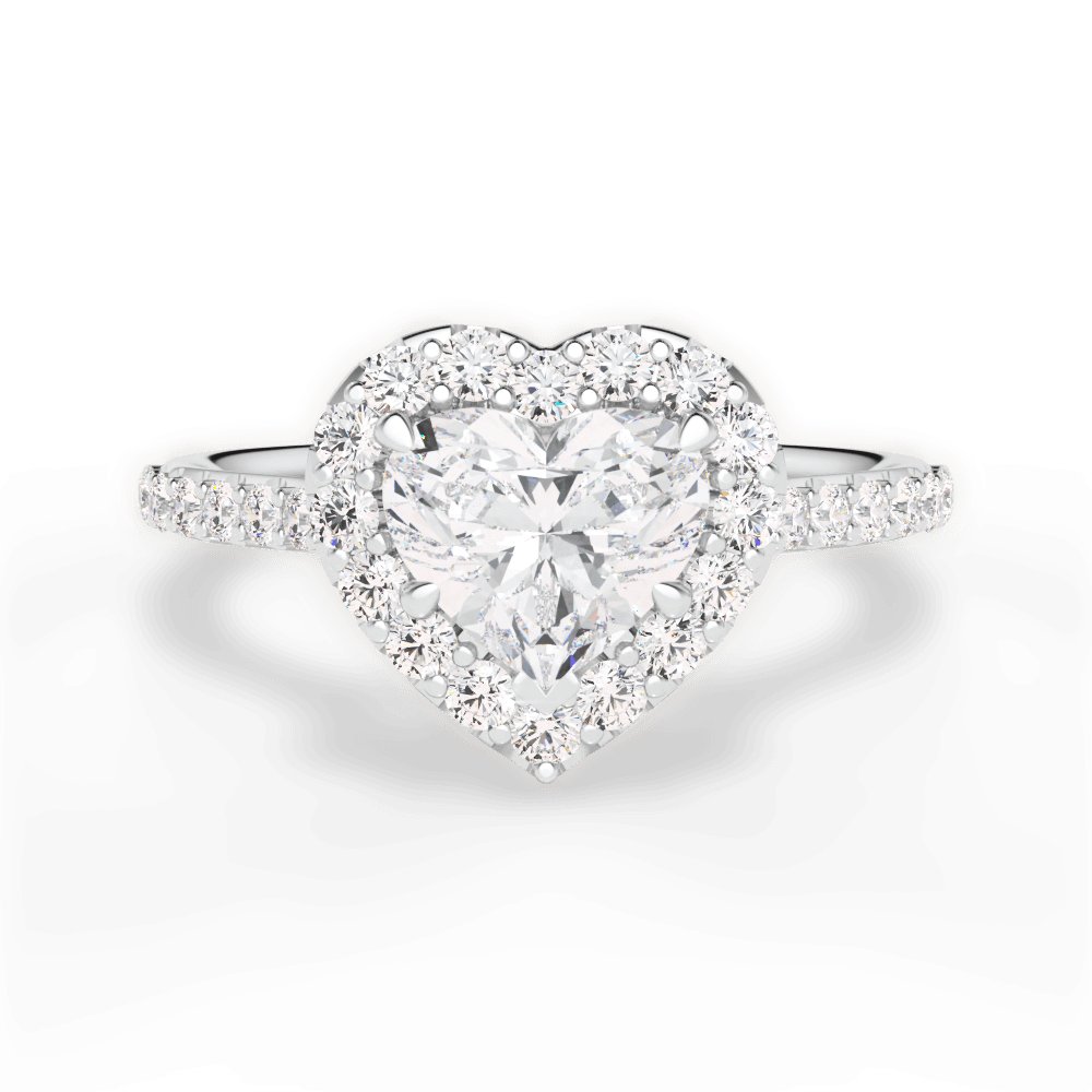 Leah Heart Cut Lab Grown Diamond Platinum Engagement Ring
