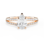 Kendra Pear Cut Lab Grown Diamond 18Kt Rose Gold Engagement Ring