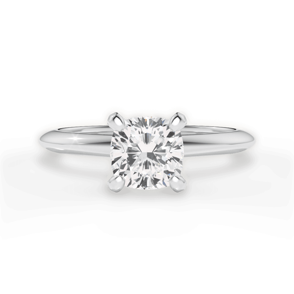 Alicia Cushion Cut Lab Grown Diamond 14Kt White Gold Engagement Ring