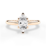 Annette Marquise Cut Lab Grown Diamond 18Kt Rose Gold Engagement Ring