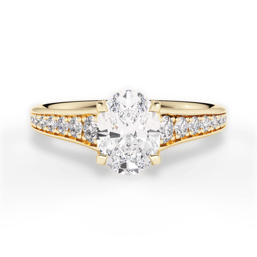 Leslie Oval Cut Lab Grown Diamond 18Kt Yellow Gold Engagement Ring