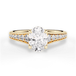 Leslie Oval Cut Lab Grown Diamond 18Kt Yellow Gold Engagement Ring