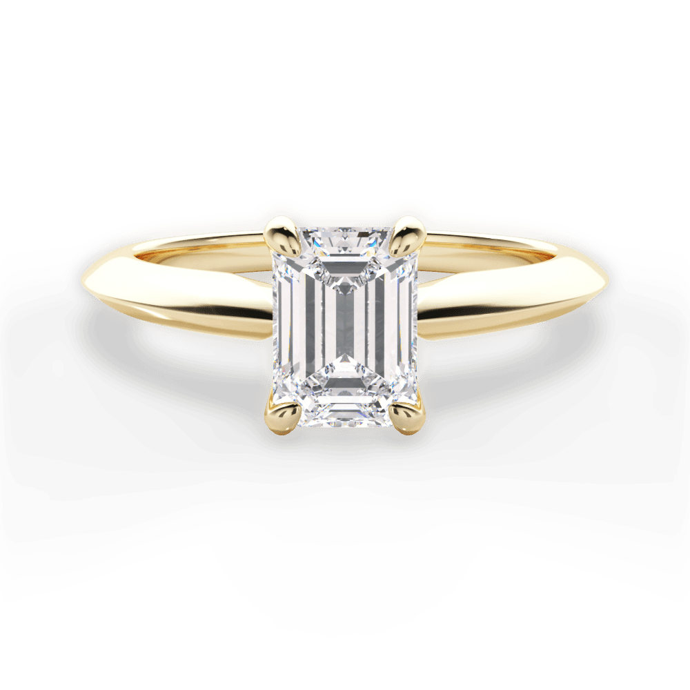 Diana Emerald Cut Lab Grown Diamond 18Kt Yellow Gold Engagement Ring