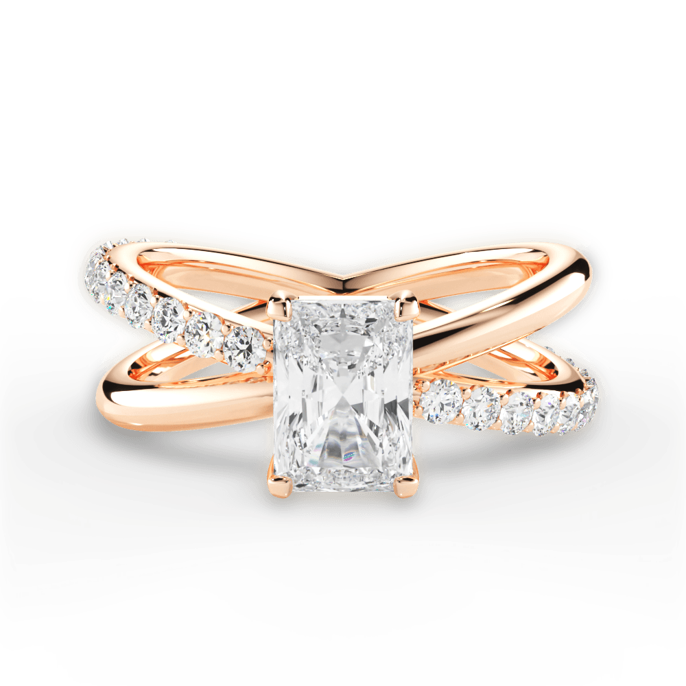 Jennifer Radiant Cut Lab Grown Diamond 18Kt Rose Gold Engagement Ring
