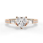 Katie Heart Cut Lab Grown Diamond 18Kt Rose Gold Engagement Ring