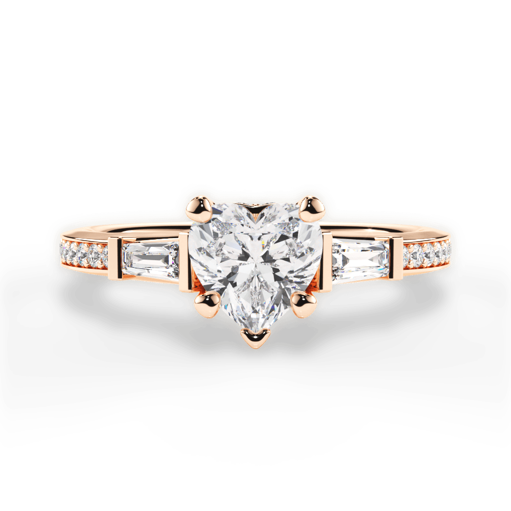 Katie Heart Cut Lab Grown Diamond 18Kt Rose Gold Engagement Ring