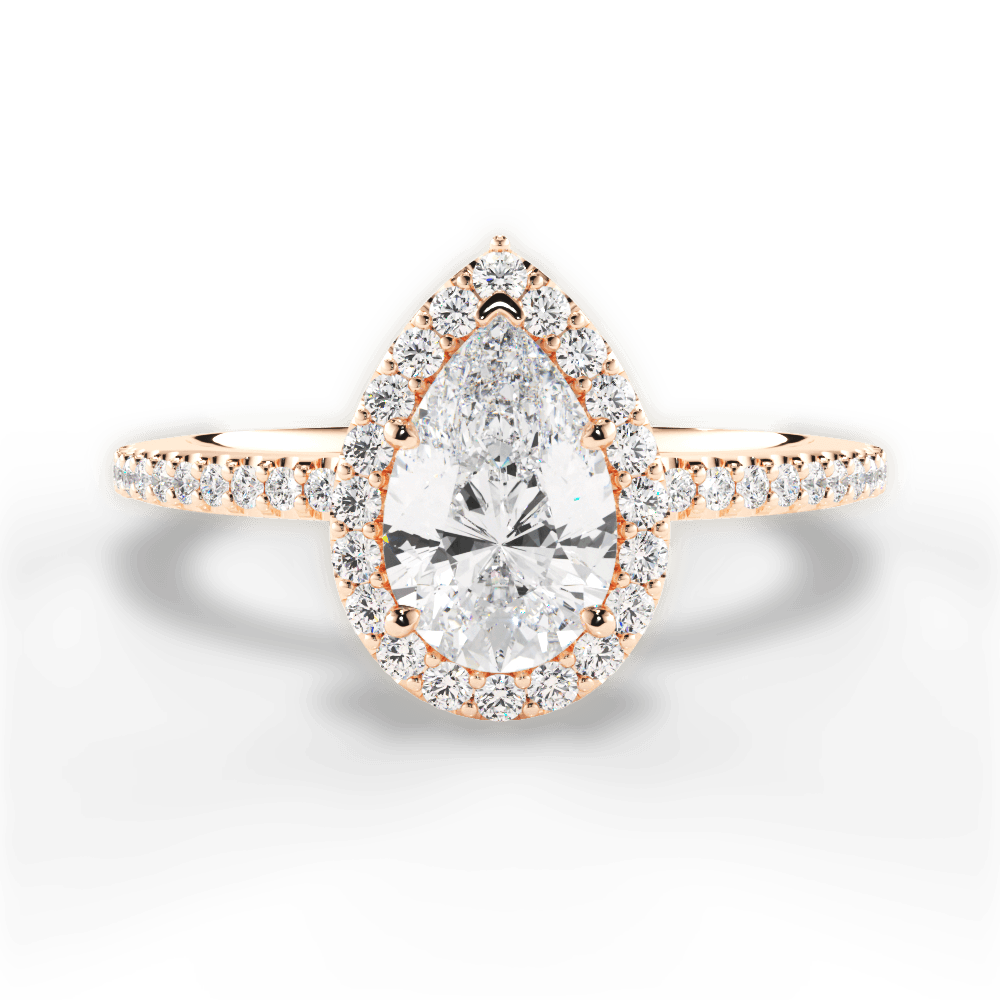 Joanne Pear Cut Lab Grown Diamond 18Kt Rose Gold Engagement Ring