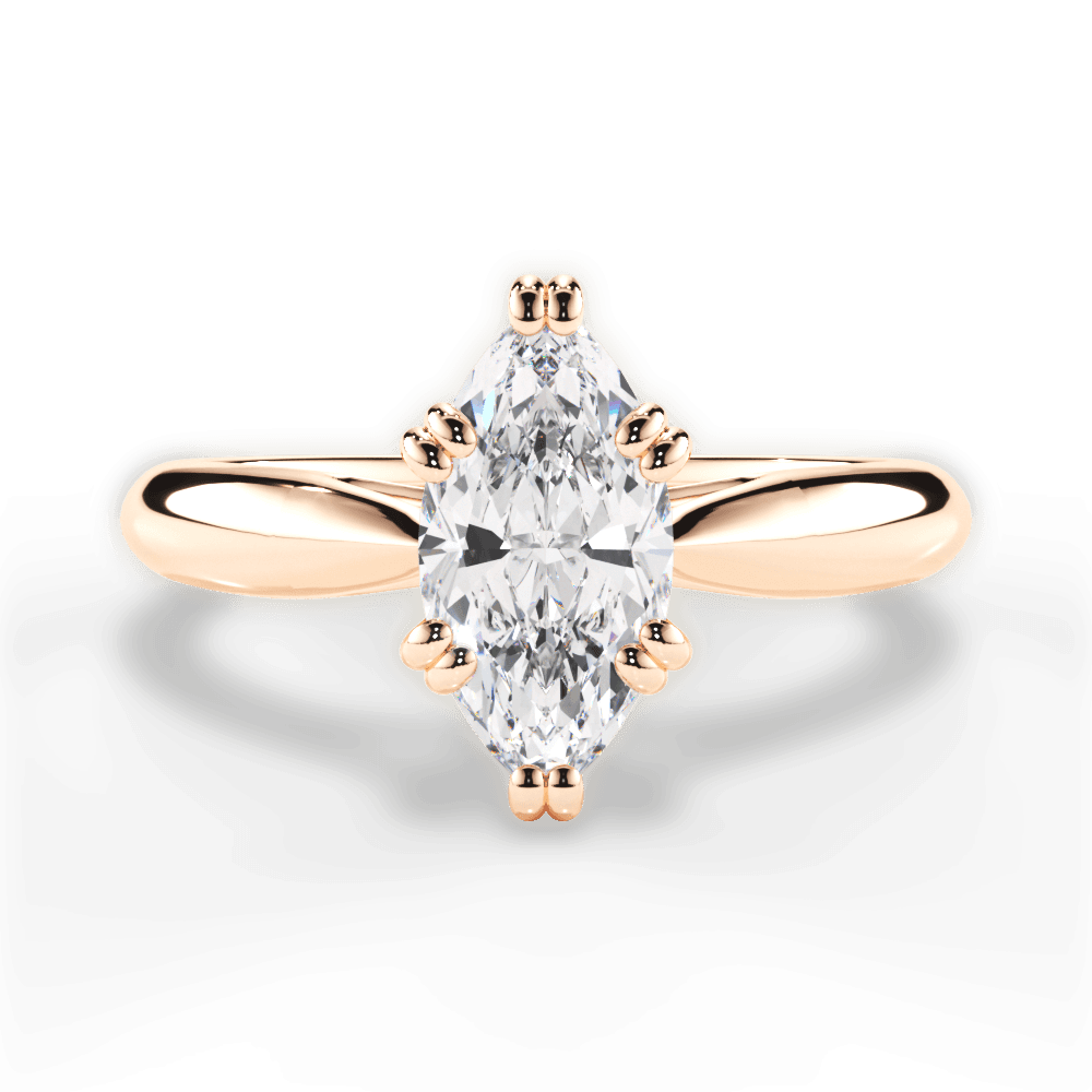 Gillian Marquise Cut Lab Grown Diamond 18Kt Rose Gold Engagement Ring