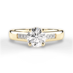 Brittany Round Cut Lab Grown Diamond 18Kt Yellow Gold Engagement Ring
