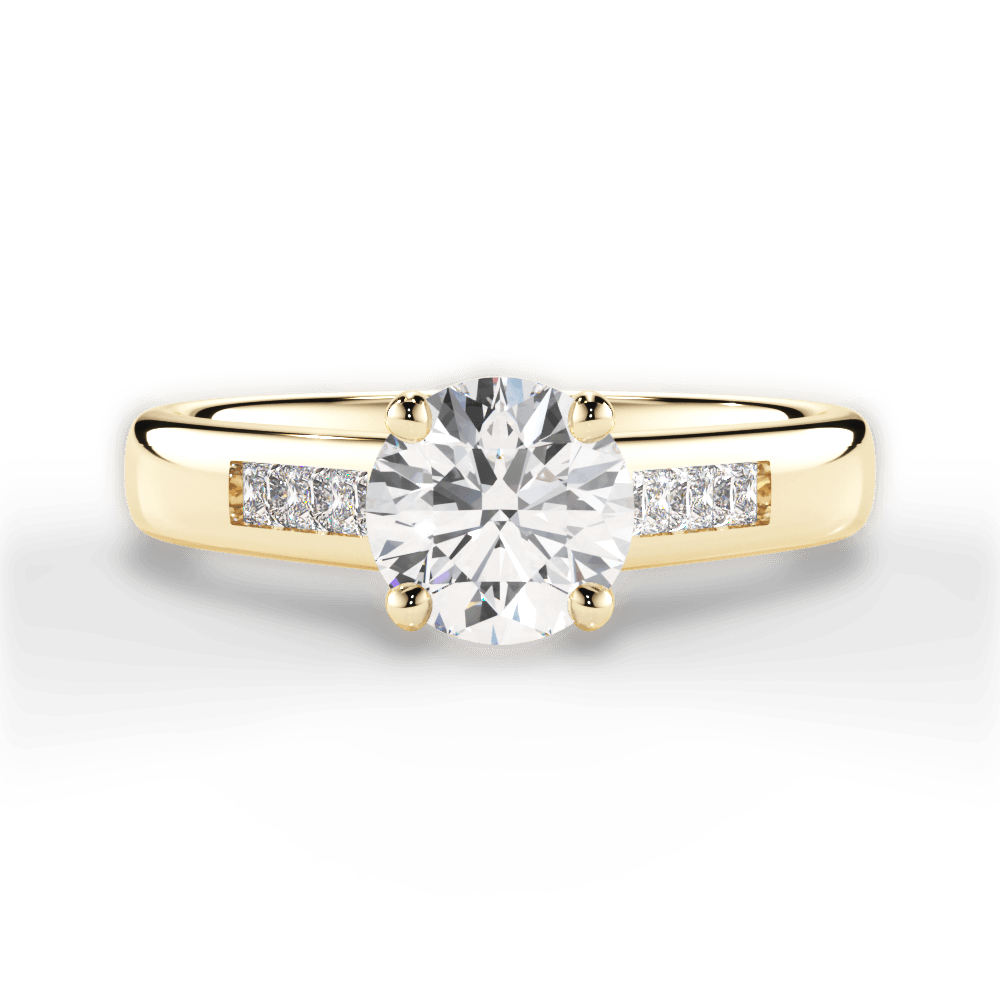 Brittany Round Cut Lab Grown Diamond 18Kt Yellow Gold Engagement Ring