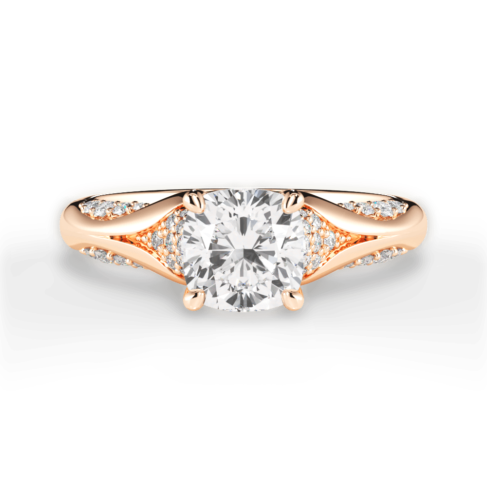 Isabel Cushion Cut Lab Grown Diamond 18Kt Rose Gold Engagement Ring
