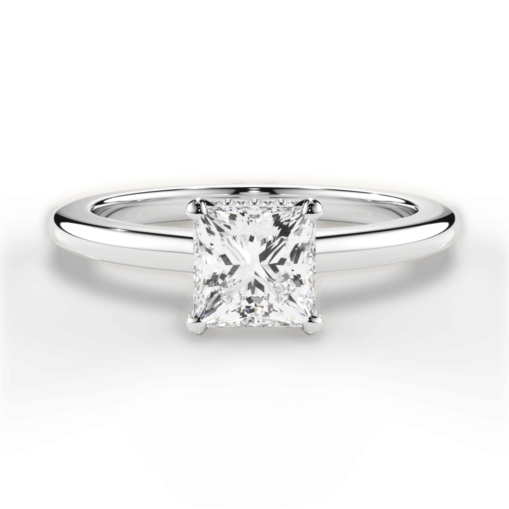 Brianna Princess Cut Lab Grown Diamond 18Kt White Gold Engagement Ring