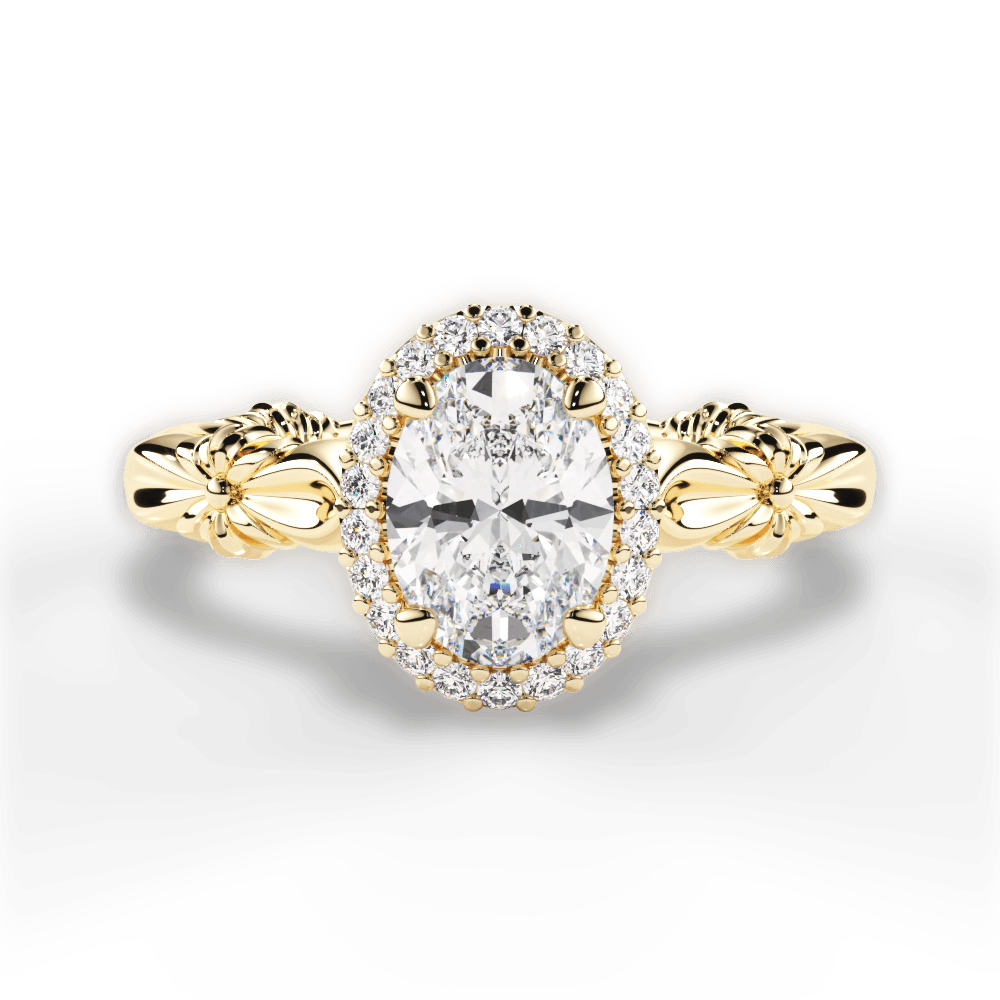 Erica Oval Cut Lab Grown Diamond 18Kt Yellow Gold Engagement Ring