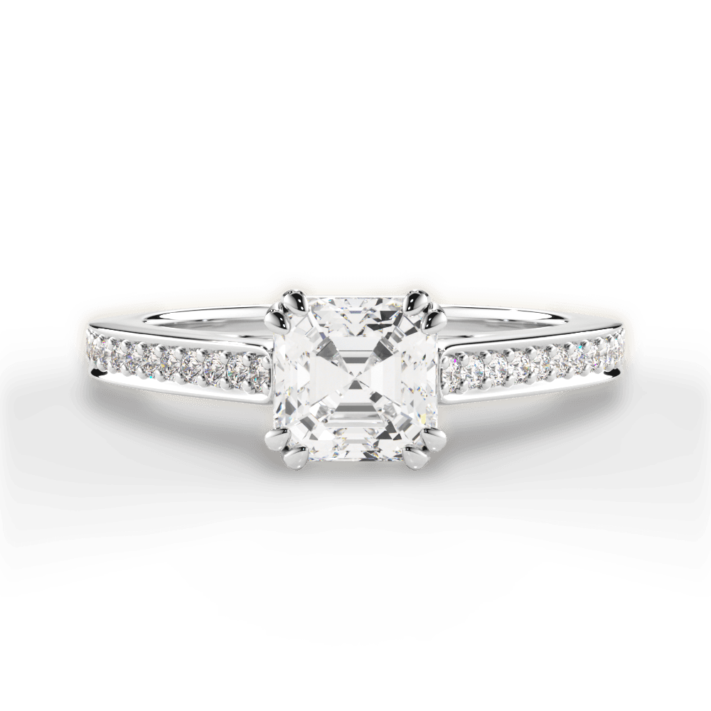 Denise Asscher Cut Lab Grown Diamond 18Kt White Gold Engagement Ring