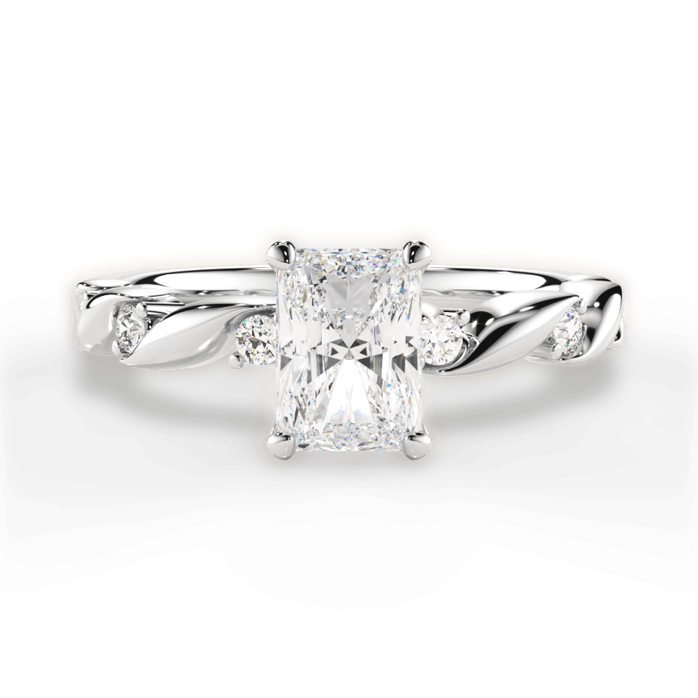 Emma Radiant Cut Lab Grown Diamond Platinum Engagement Ring