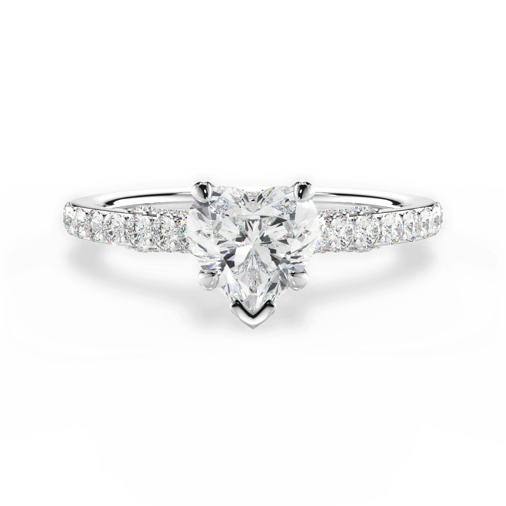 Laura Heart Cut Lab Grown Diamond 14Kt White Gold Engagement Ring