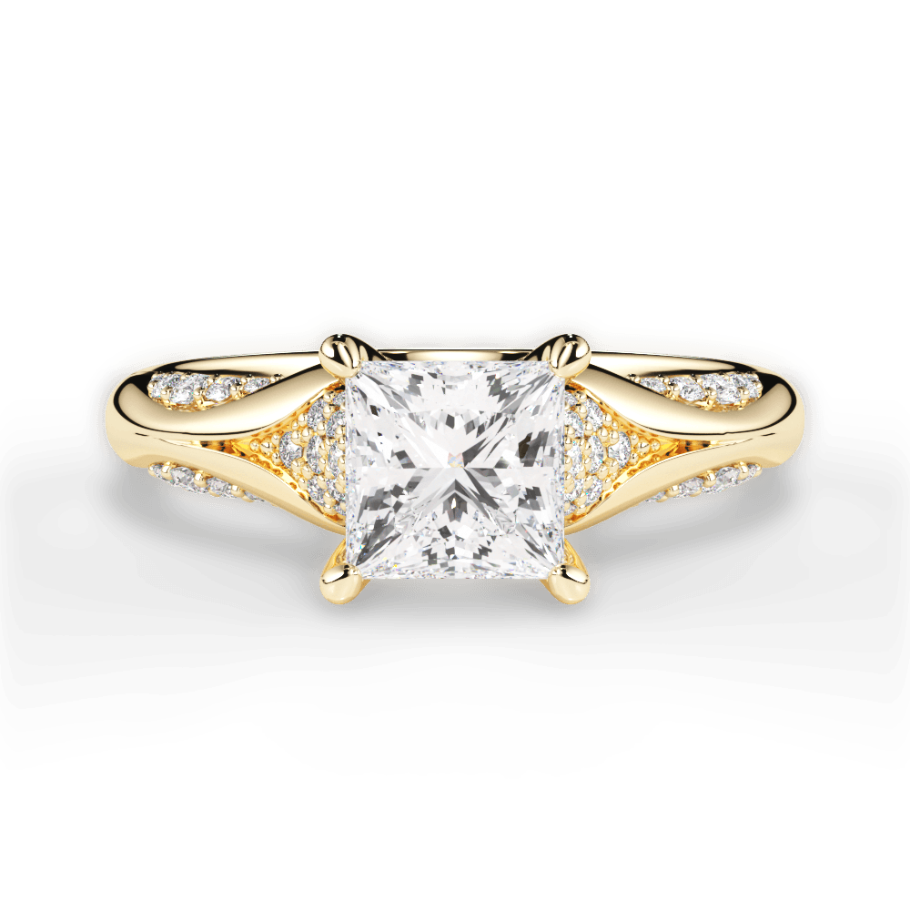 Isabel Princess Cut Lab Grown Diamond 18Kt Yellow Gold Engagement Ring