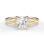 Isabel Princess Cut Lab Grown Diamond 18Kt Yellow Gold Engagement Ring