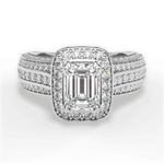 Madison Emerald Cut Lab Grown Diamond 14Kt White Gold Engagement Ring