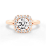 Geneva Round Cut Lab Grown Diamond 18Kt Rose Gold Engagement Ring