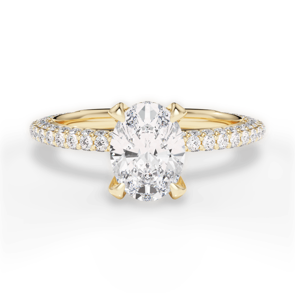 Madeline Oval Cut Lab Grown Diamond 18Kt Yellow Gold Engagement Ring