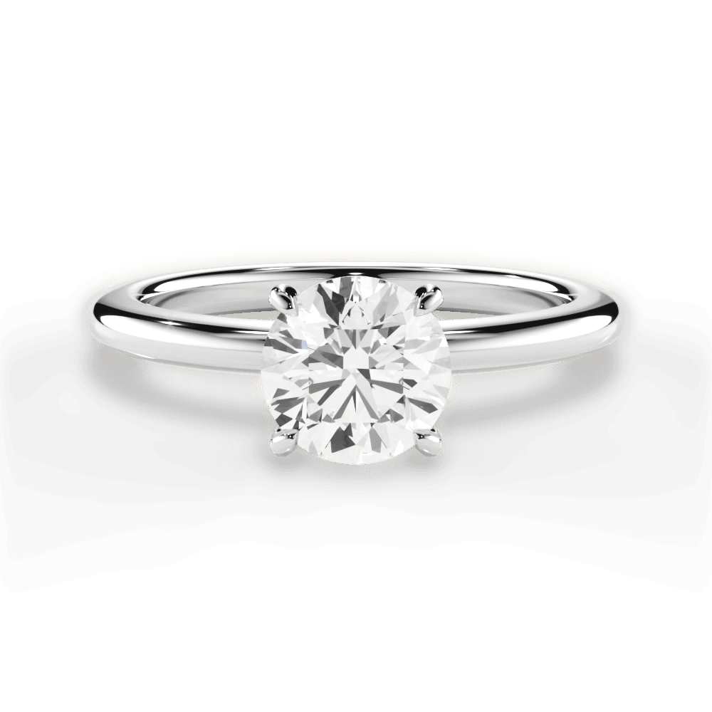 Allison Round Cut Lab Grown Diamond 14Kt White Gold Engagement Ring