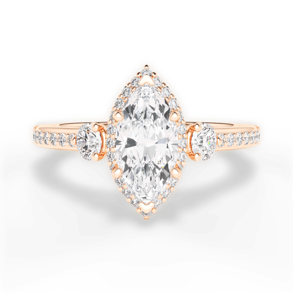 Julia Marquise Cut Lab Grown Diamond 18Kt Rose Gold Engagement Ring