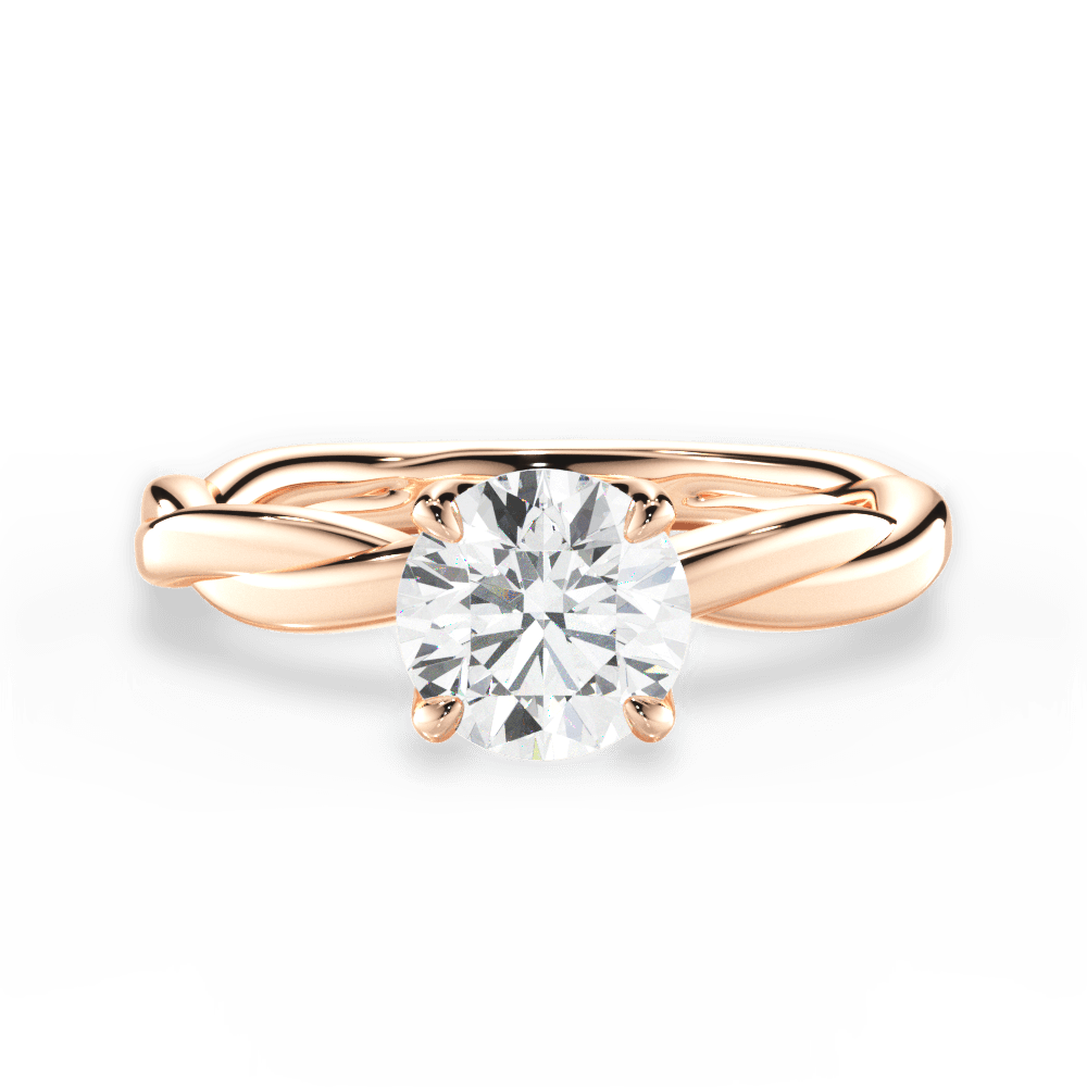 Bianca Round Cut Lab Grown Diamond 18Kt Rose Gold Engagement Ring