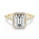 Jeanne Emerald Cut Lab Grown Diamond 18Kt Yellow Gold Engagement Ring
