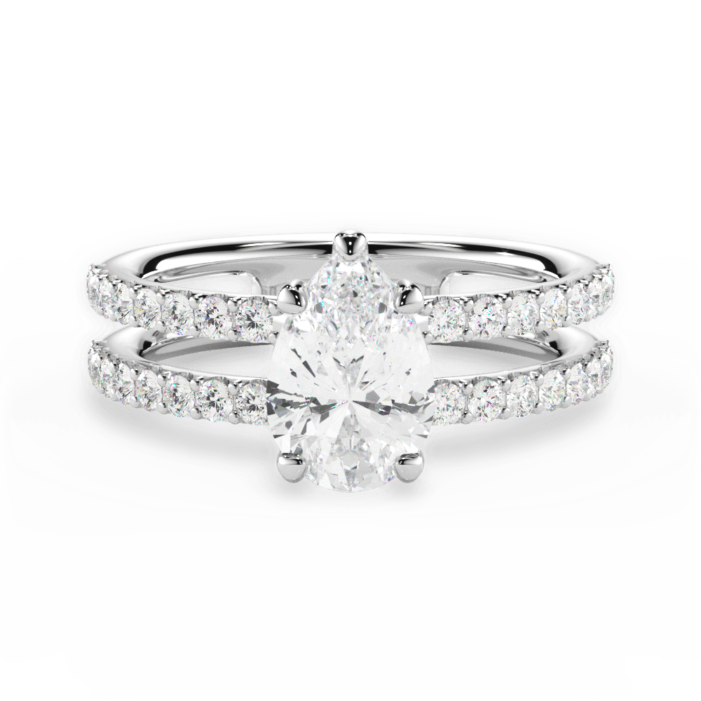 Christie Pear Cut Lab Grown Diamond 14Kt White Gold Engagement Ring