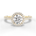 Joanne Round Cut Lab Grown Diamond 18Kt Yellow Gold Engagement Ring