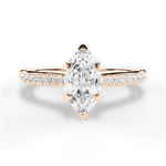 Frances Marquise Cut Lab Grown Diamond 18Kt Rose Gold Engagement Ring