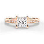 Donna Princess Cut Lab Grown Diamond 18Kt Rose Gold Engagement Ring