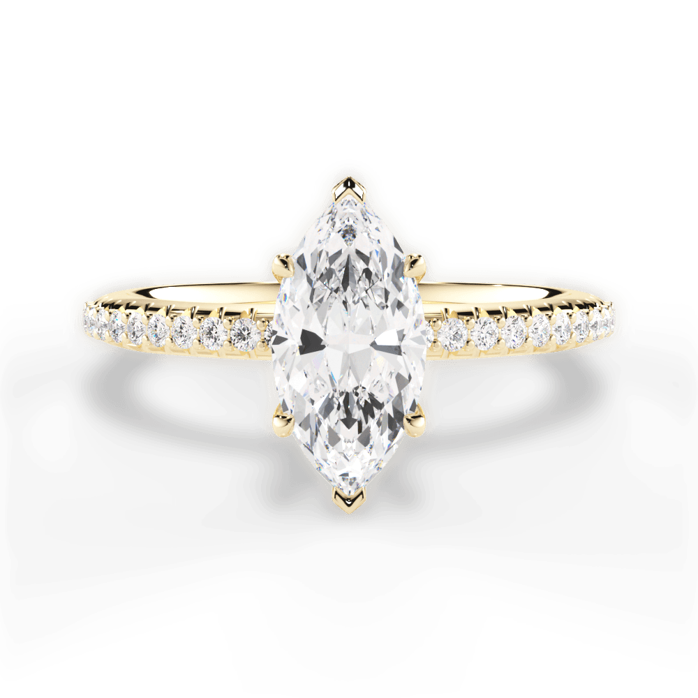 Giselle Marquise Cut Lab Grown Diamond 18Kt Yellow Gold Engagement Ring