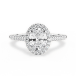 Jeanne Oval Cut Lab Grown Diamond 14Kt White Gold Engagement Ring