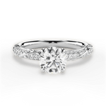 Gloria Round Cut Lab Grown Diamond 14Kt White Gold Engagement Ring