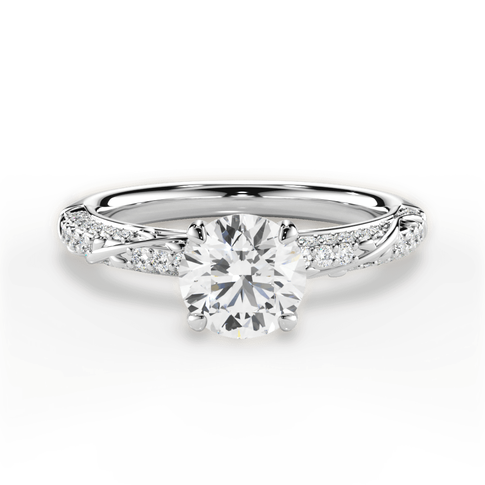 Gloria Round Cut Lab Grown Diamond Platinum Engagement Ring