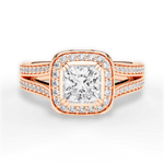 Mackenzie Princess Cut Lab Grown Diamond 18Kt Rose Gold Engagement Ring