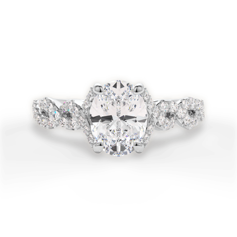 Justine Oval Cut Lab Grown Diamond Platinum Engagement Ring